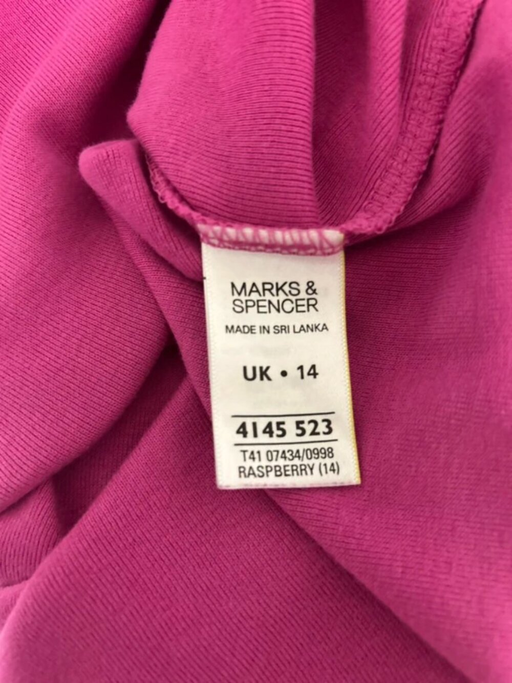 Marks & Spencer Raspberry Pink Short Sleeve Crew Neck T-Shirt - Picture 3 of 5